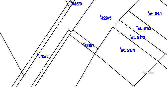Parcela st. 429/7 v KÚ Kobylí Hlava, Katastrální mapa