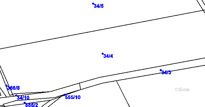 Parcela st. 34/4 v KÚ Kobylí Hlava, Katastrální mapa