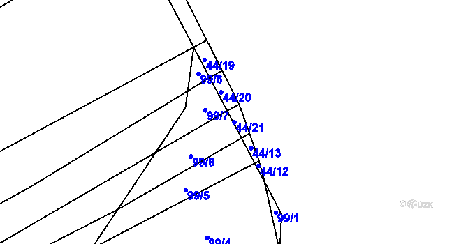Parcela st. 44/21 v KÚ Kobylí Hlava, Katastrální mapa