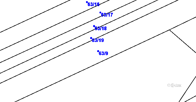 Parcela st. 63/9 v KÚ Kobylí Hlava, Katastrální mapa