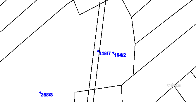 Parcela st. 148/7 v KÚ Kobylí Hlava, Katastrální mapa