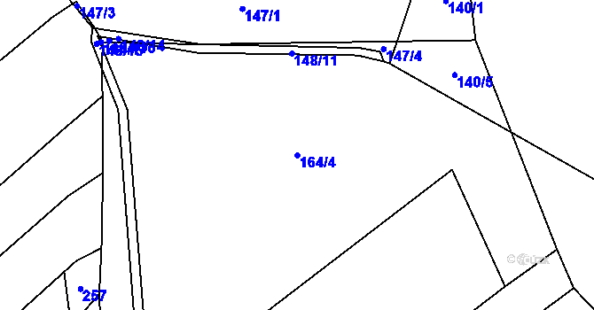 Parcela st. 164/4 v KÚ Kobylí Hlava, Katastrální mapa