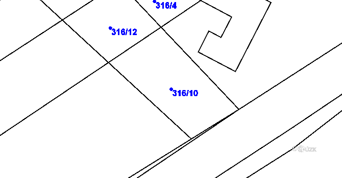 Parcela st. 316/10 v KÚ Kobylí Hlava, Katastrální mapa