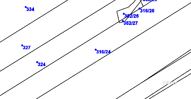 Parcela st. 316/24 v KÚ Kobylí Hlava, Katastrální mapa