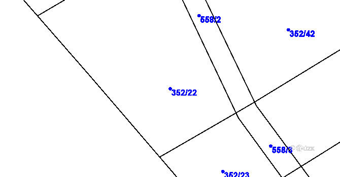 Parcela st. 352/22 v KÚ Kobylí Hlava, Katastrální mapa