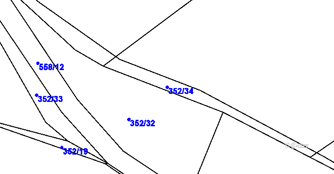 Parcela st. 352/34 v KÚ Kobylí Hlava, Katastrální mapa