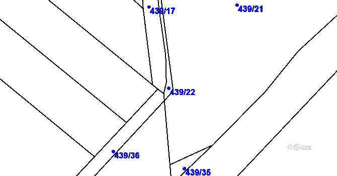 Parcela st. 439/22 v KÚ Kobylí Hlava, Katastrální mapa