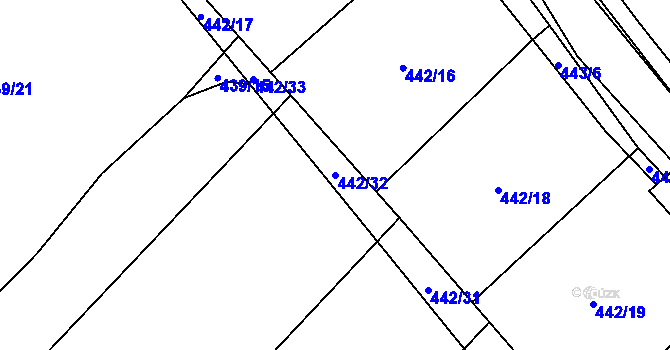 Parcela st. 442/32 v KÚ Kobylí Hlava, Katastrální mapa