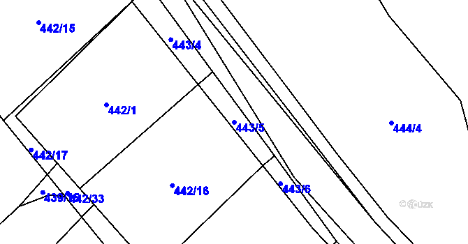 Parcela st. 443/5 v KÚ Kobylí Hlava, Katastrální mapa