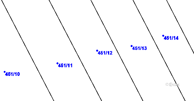 Parcela st. 451/12 v KÚ Kobylí Hlava, Katastrální mapa