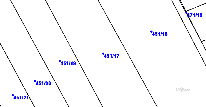 Parcela st. 451/17 v KÚ Kobylí Hlava, Katastrální mapa