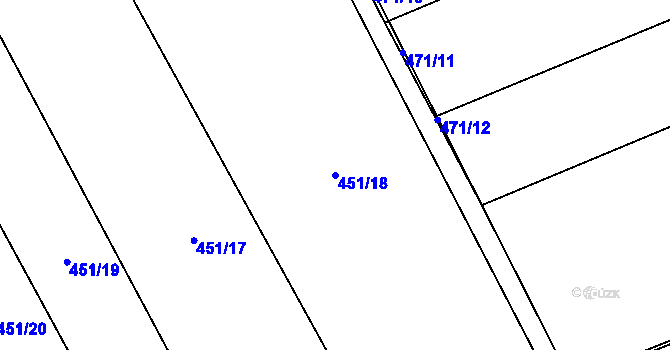 Parcela st. 451/18 v KÚ Kobylí Hlava, Katastrální mapa