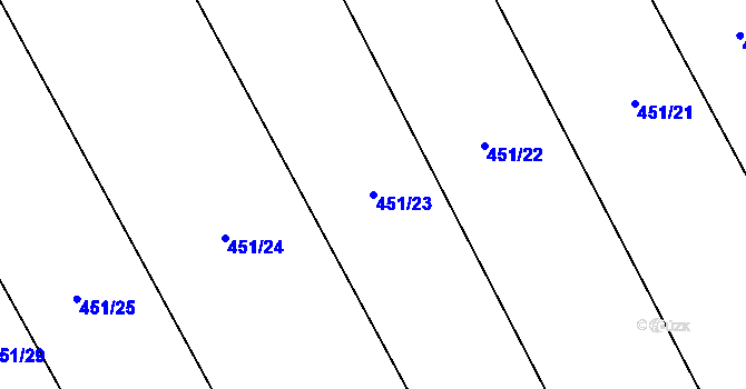 Parcela st. 451/23 v KÚ Kobylí Hlava, Katastrální mapa