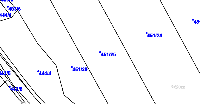 Parcela st. 451/25 v KÚ Kobylí Hlava, Katastrální mapa