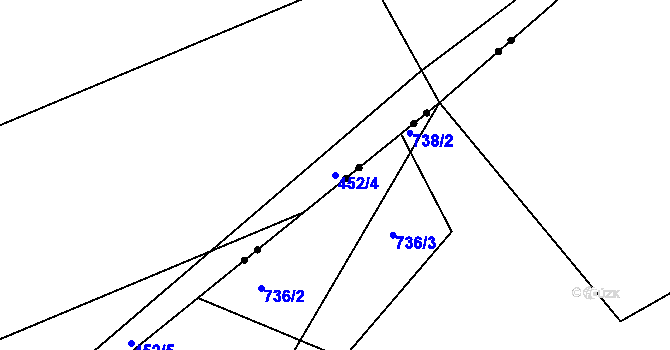 Parcela st. 452/4 v KÚ Kobylí Hlava, Katastrální mapa