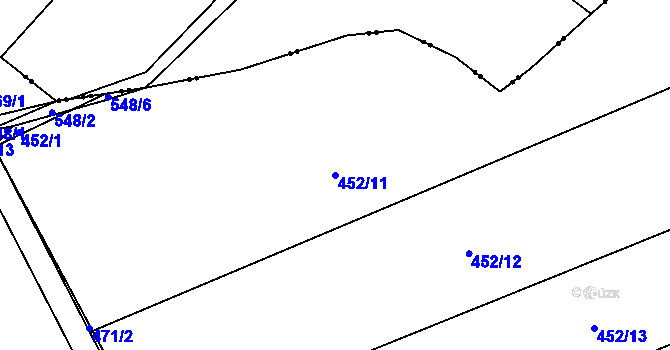 Parcela st. 452/11 v KÚ Kobylí Hlava, Katastrální mapa