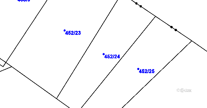 Parcela st. 452/24 v KÚ Kobylí Hlava, Katastrální mapa