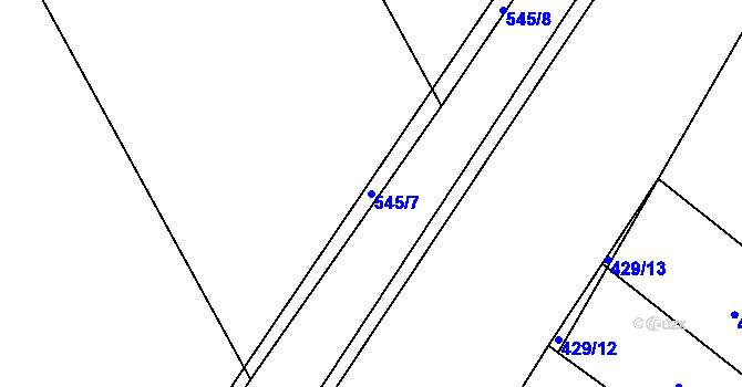 Parcela st. 545/7 v KÚ Kobylí Hlava, Katastrální mapa