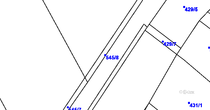 Parcela st. 545/8 v KÚ Kobylí Hlava, Katastrální mapa