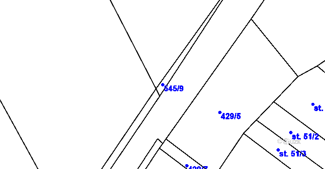 Parcela st. 545/9 v KÚ Kobylí Hlava, Katastrální mapa