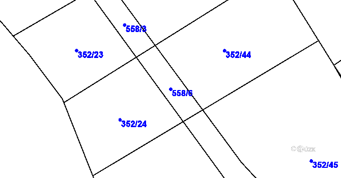 Parcela st. 558/6 v KÚ Kobylí Hlava, Katastrální mapa