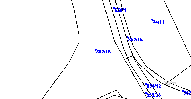 Parcela st. 352/18 v KÚ Kobylí Hlava, Katastrální mapa