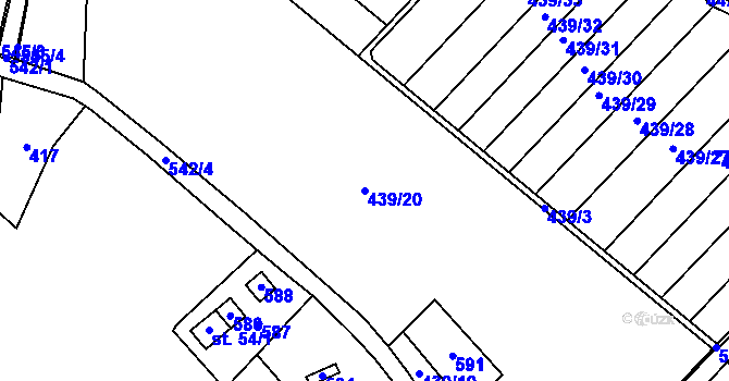 Parcela st. 439/20 v KÚ Kobylí Hlava, Katastrální mapa