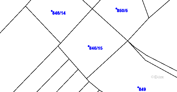 Parcela st. 846/15 v KÚ Podmoky u Golčova Jeníkova, Katastrální mapa