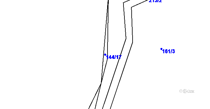 Parcela st. 144/17 v KÚ Vrtěšice, Katastrální mapa