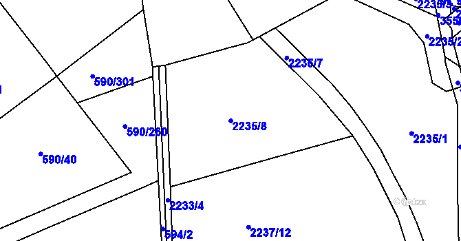 Parcela st. 2235/8 v KÚ Zlín, Katastrální mapa