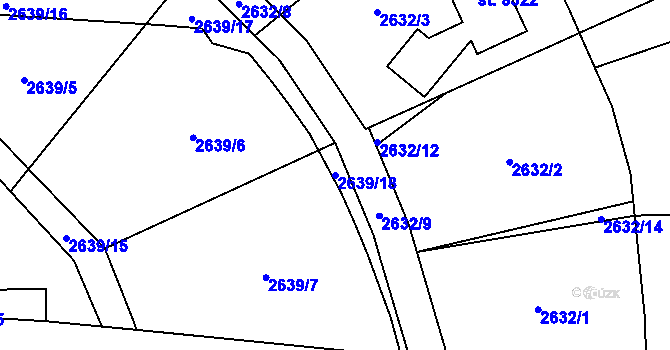 Parcela st. 2639/18 v KÚ Zlín, Katastrální mapa
