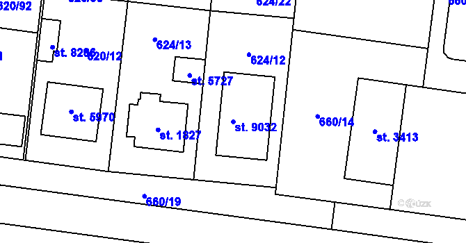 Parcela st. 9032 v KÚ Zlín, Katastrální mapa