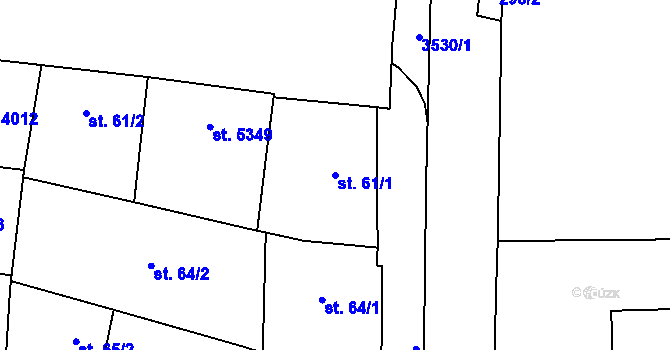 Parcela st. 61/1 v KÚ Zlín, Katastrální mapa
