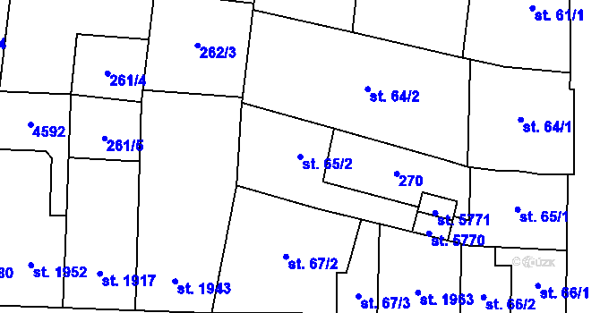 Parcela st. 65/2 v KÚ Zlín, Katastrální mapa