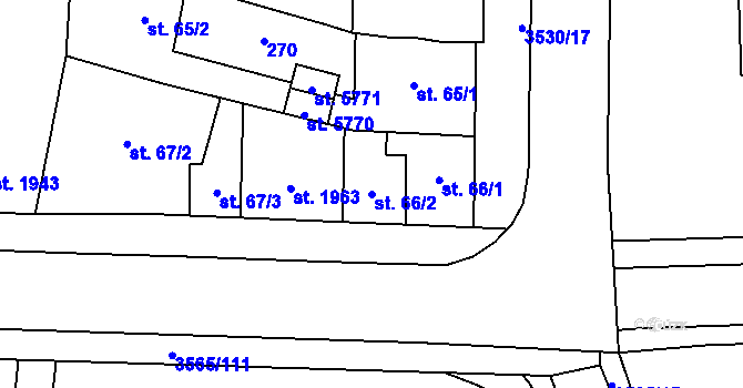 Parcela st. 66/2 v KÚ Zlín, Katastrální mapa