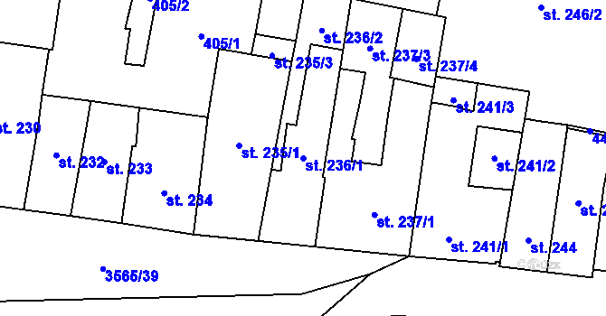 Parcela st. 236/1 v KÚ Zlín, Katastrální mapa
