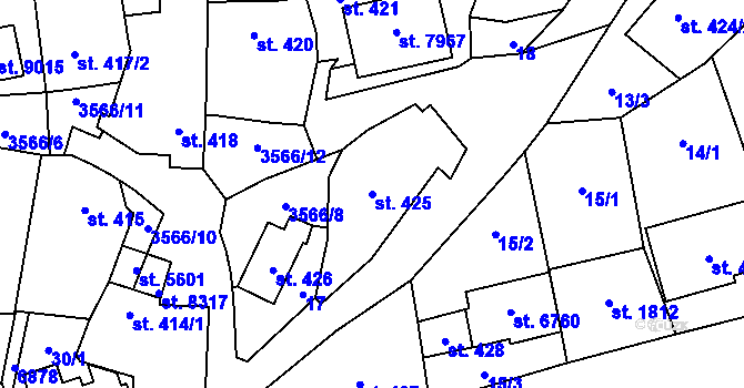 Parcela st. 425 v KÚ Zlín, Katastrální mapa
