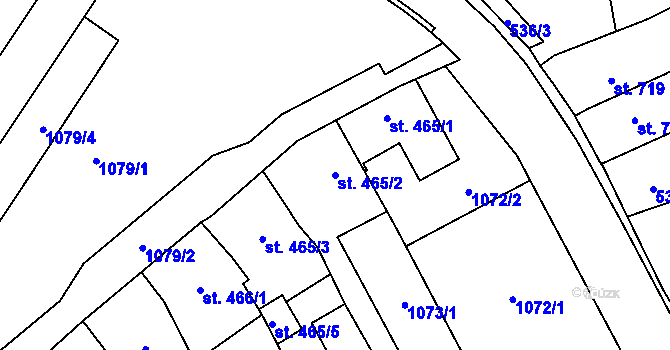 Parcela st. 465/2 v KÚ Zlín, Katastrální mapa