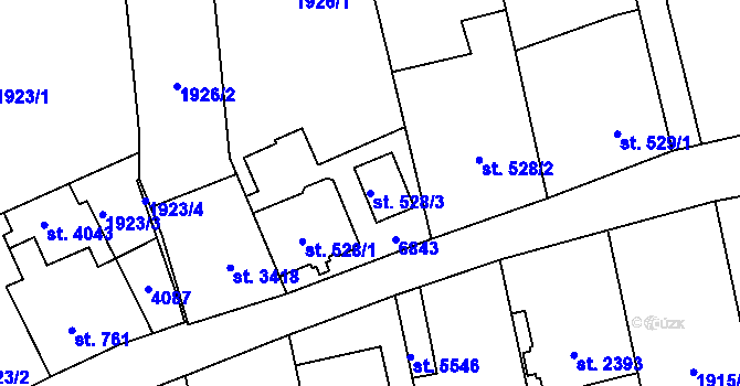 Parcela st. 528/3 v KÚ Zlín, Katastrální mapa