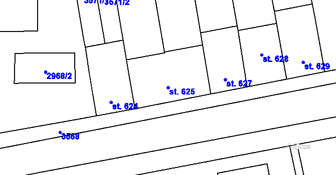 Parcela st. 625 v KÚ Zlín, Katastrální mapa