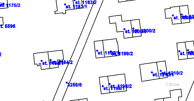 Parcela st. 1199/1 v KÚ Zlín, Katastrální mapa