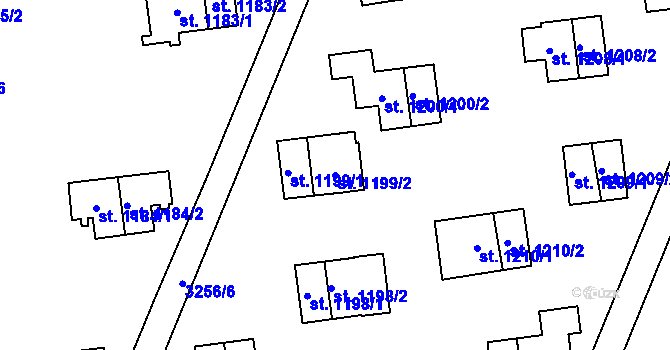 Parcela st. 1199/2 v KÚ Zlín, Katastrální mapa