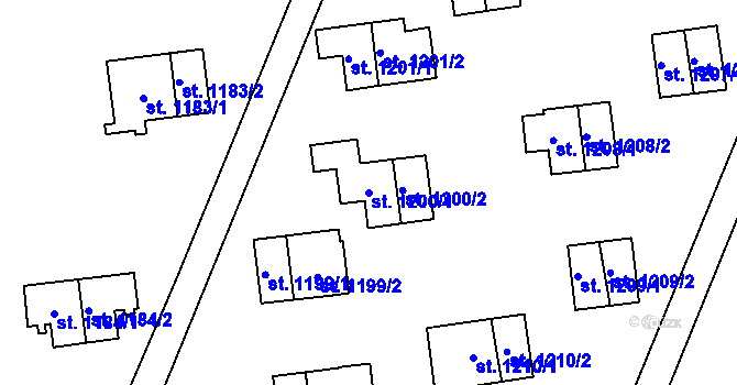 Parcela st. 1200/1 v KÚ Zlín, Katastrální mapa