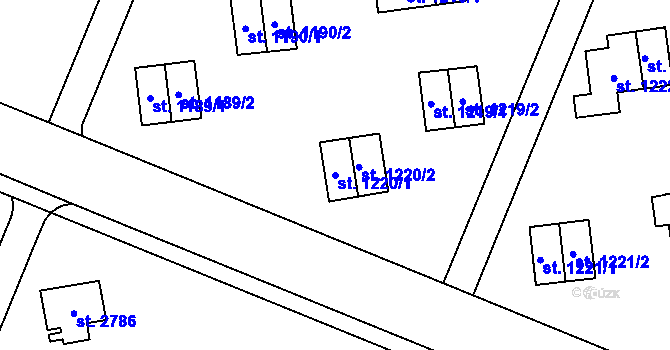 Parcela st. 1220/1 v KÚ Zlín, Katastrální mapa