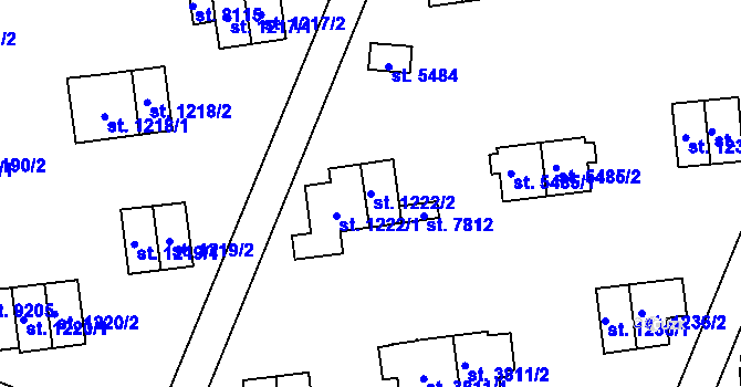 Parcela st. 1222/2 v KÚ Zlín, Katastrální mapa