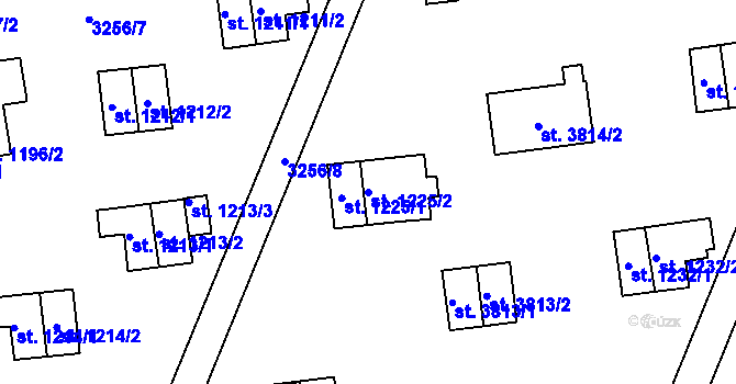 Parcela st. 1225/2 v KÚ Zlín, Katastrální mapa