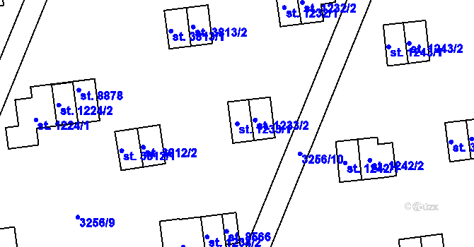 Parcela st. 1233/1 v KÚ Zlín, Katastrální mapa