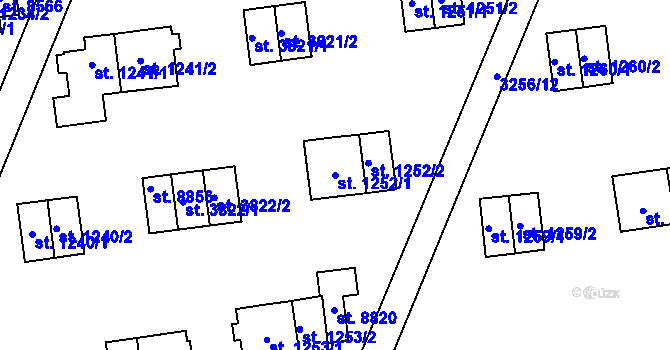 Parcela st. 1252/1 v KÚ Zlín, Katastrální mapa