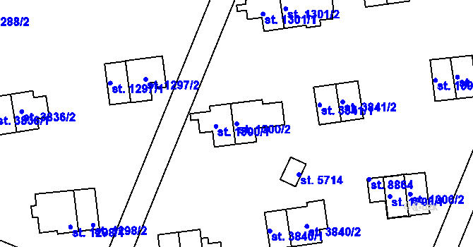 Parcela st. 1300/2 v KÚ Zlín, Katastrální mapa