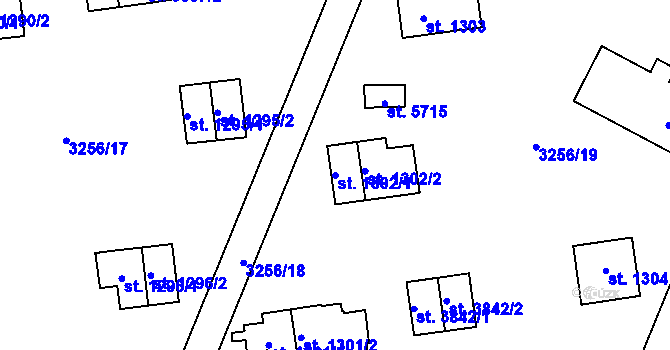 Parcela st. 1302/1 v KÚ Zlín, Katastrální mapa